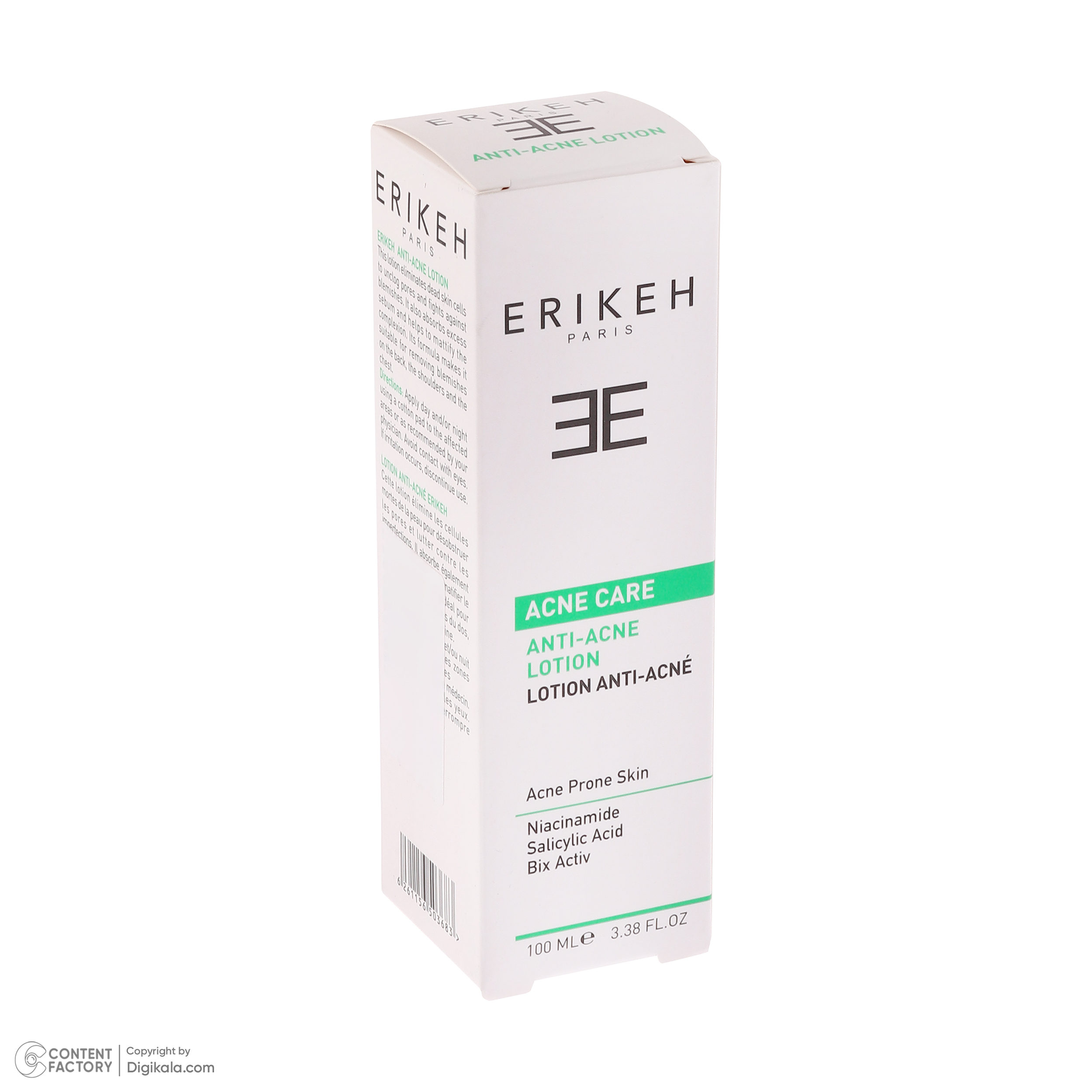 لوسیون ضد جوش اریکه مدل Niacinamide مناسب برای پوست های چرب حجم 100 میلی لیتر