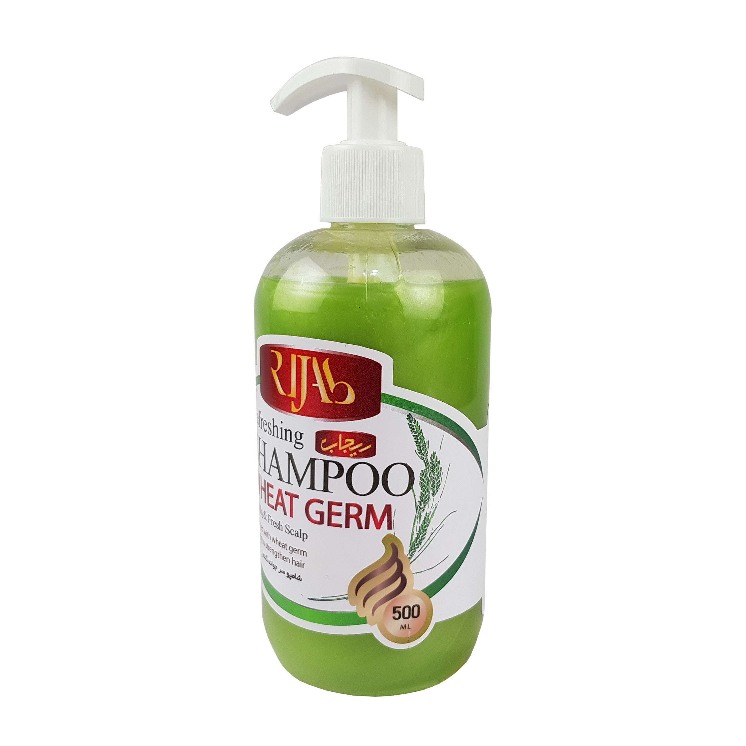 شامپو تقویت کننده و ضد ریزش مو ریجاب مدل عصاره جوانه گندم حجم 500 میلی لیتر بسته 10 عددی
