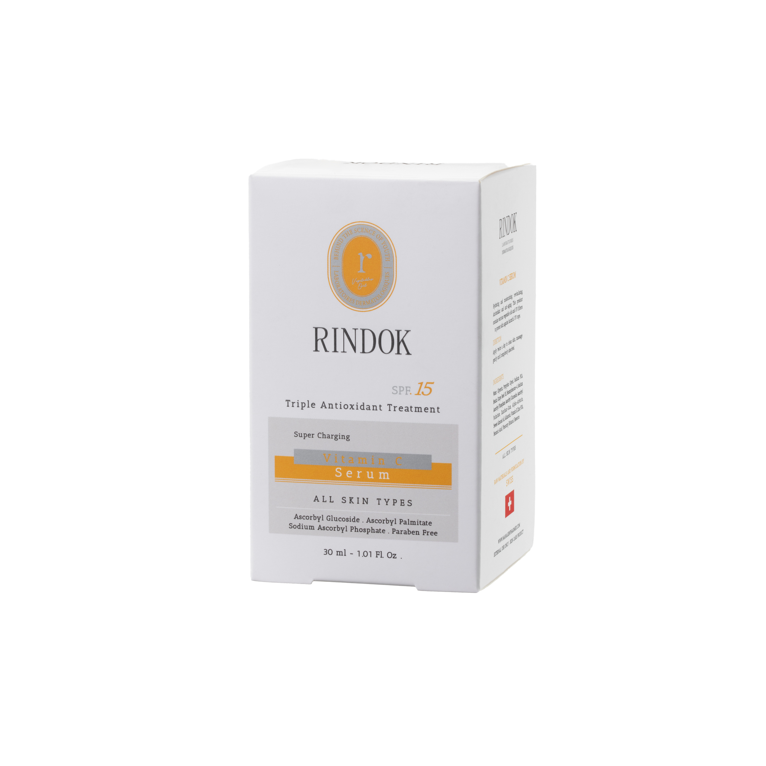 سرم روشن کننده ریندوک مدل ویتامین C مناسب برای انواع پوست حجم 30 میلی لیتر
