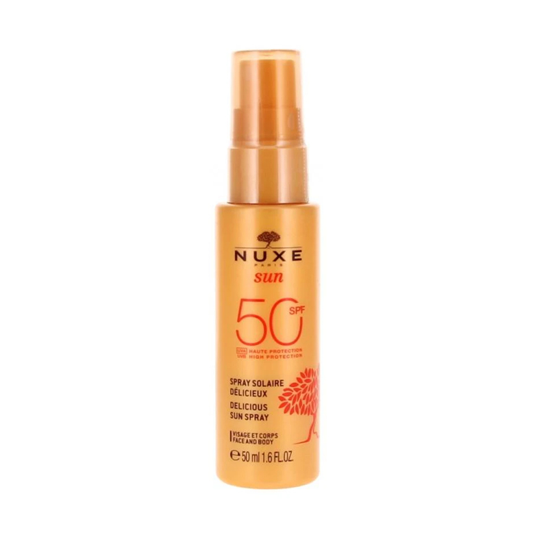 اسپری ضد آفتاب بدون رنگ نوکس SPF 50 مدل Delicieux ‌حافظ UVA ،UVB مناسب انواع پوست حجم 50 میلی‌ لیتر