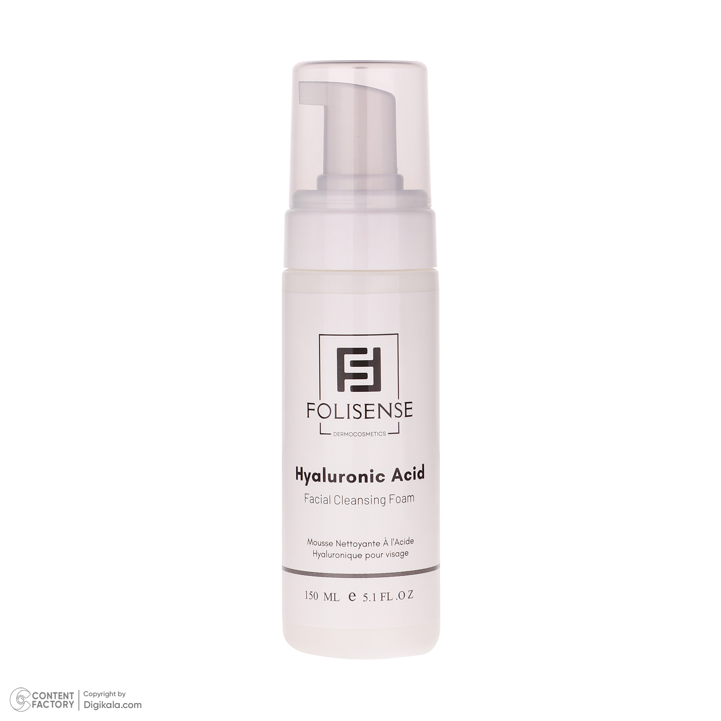 فوم شستشو صورت فولیسنس مدل Hyaluronic Acid مناسب پوستهای معمولی و خشک حجم 150 میلیلیتر