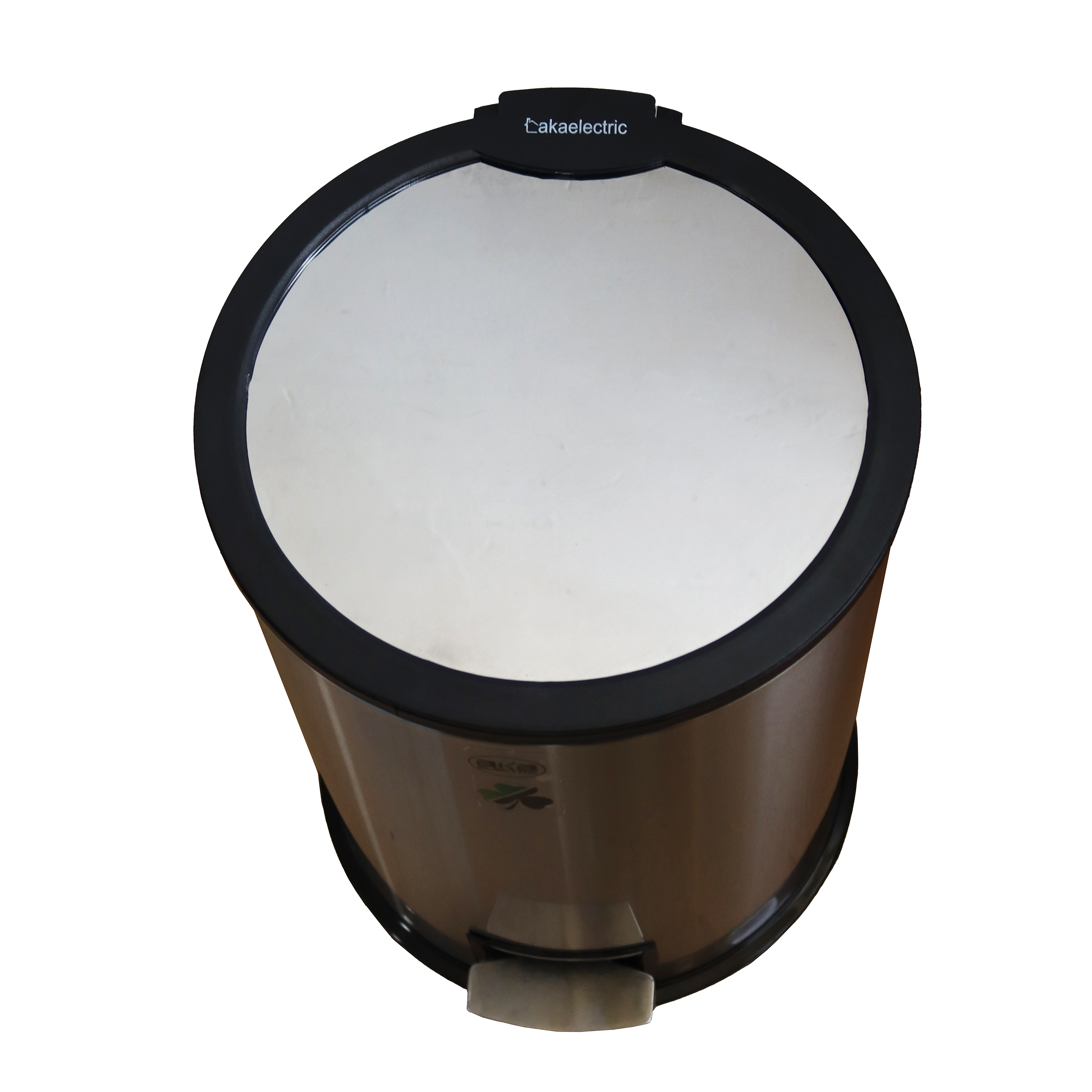 سطل زباله پدالی آکا الکتریک مدل آینه ای کد YP-ARAM BAND-015L ظرفیت 15 لیتری