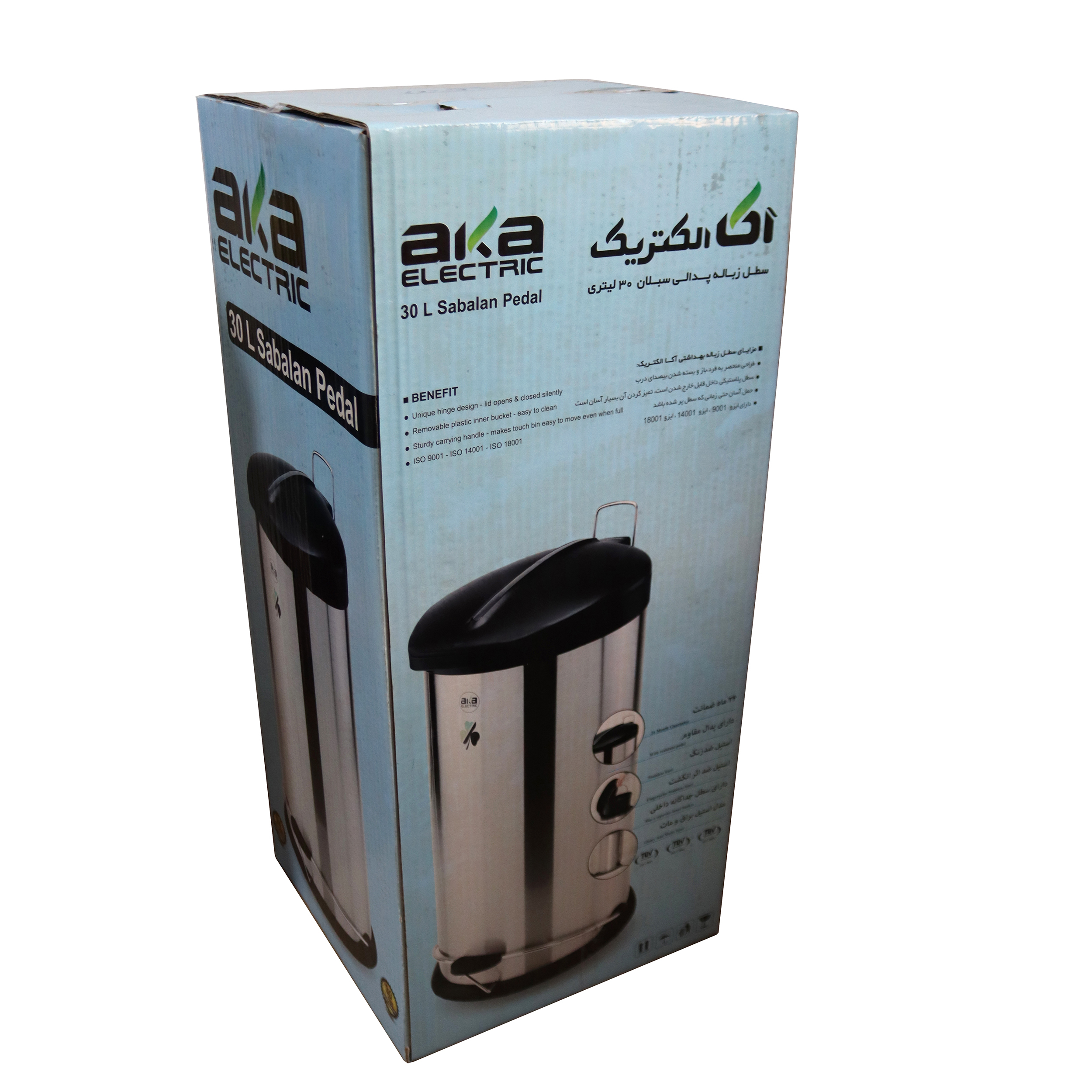 سطل زباله آکا الکتریک مدل تن دور کد YP-DARPOLIMERI-30L