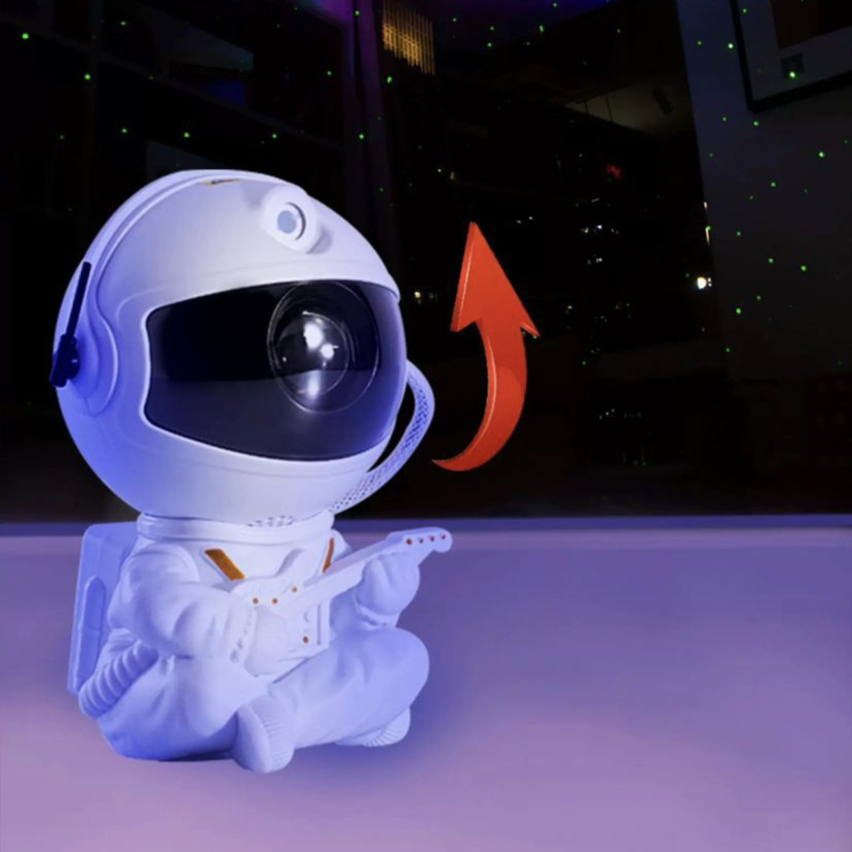 رقص نور لیزری مدل کهکشانی طرح فضانورد نشسته گیتاری