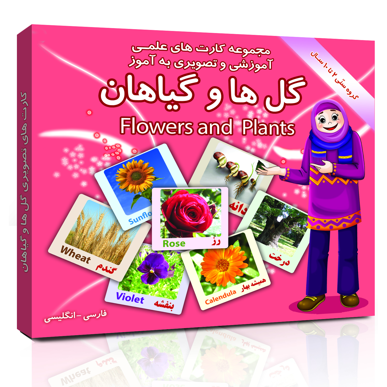 فلش کارت های علمی آموزشی و تصویری دوزبانه 2 تا 10 سال انتشارات امین آذر مجموعه 14 عددی