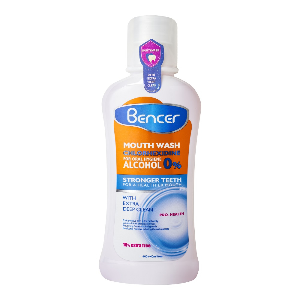 دهان شویه بنسر مدل کلرهگزیدین حجم 400 میلی لیتر بسته 12 عددی
