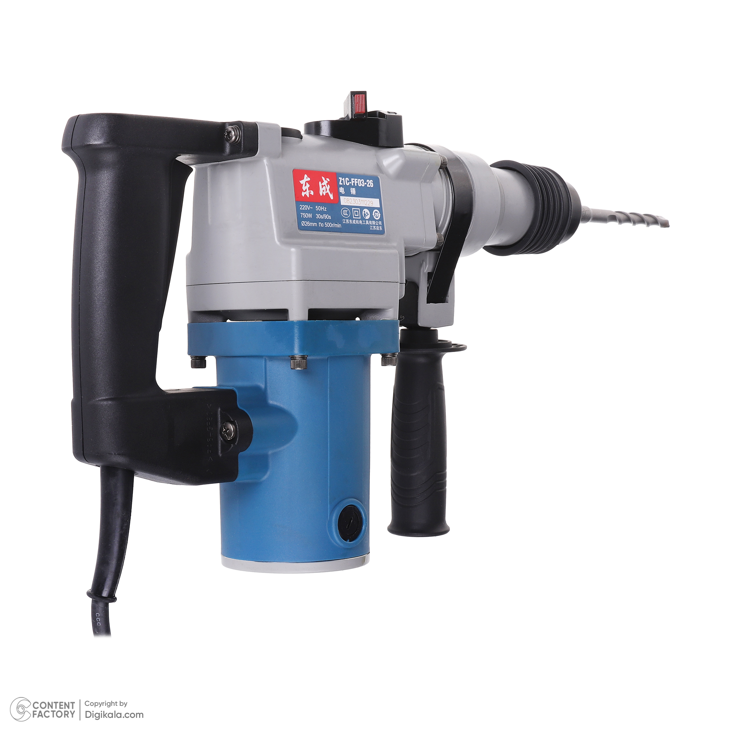 دریل بتن کن چهار شیار 26 میلیمتر 750 وات دانگ چنگ مدل DZC03-26-z1c-ff03-26