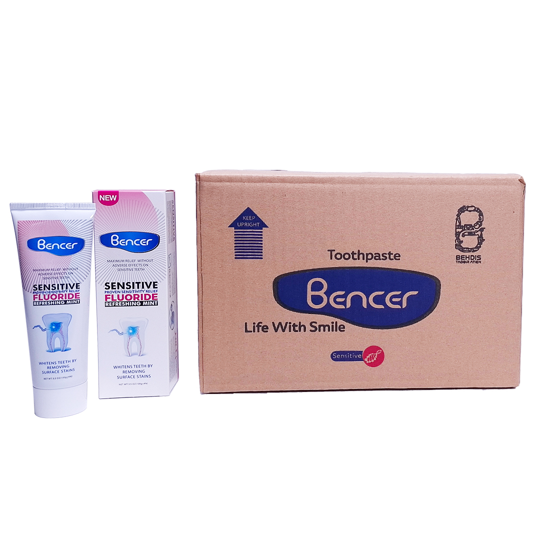 خمیر دندان ضد حساسیت بنسر مدل سنسیتیو با طعم نعنا حجم 100 میلی لیتر بسته 24 عددی