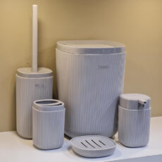 ست سرویس بهداشتی 5 پارچه کنتراست مدل روما تمام خطی کد DH46