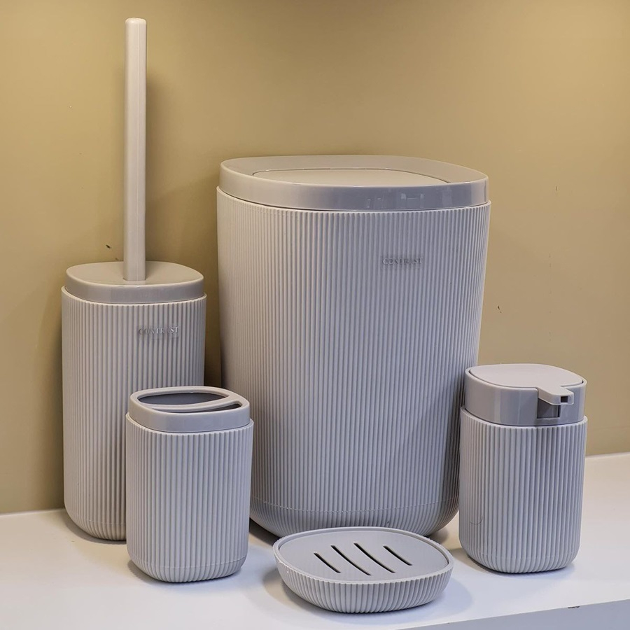 ست سرویس بهداشتی 5 پارچه کنتراست مدل روما تمام خطی کد DH46