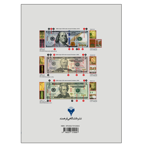کتاب راهنمای عملی تشخیص اسکناس (پول) اثر جمعی از نویسندگان نشر دانشگاهی فرهمند جلد اول