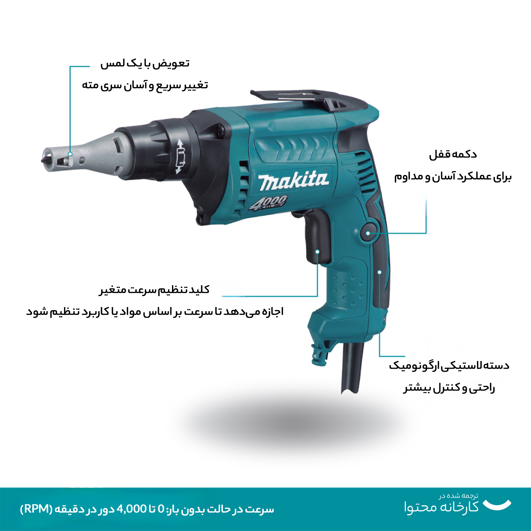 پیچ گوشتی برقی ماکیتا مدل حرفه ای FS 4000