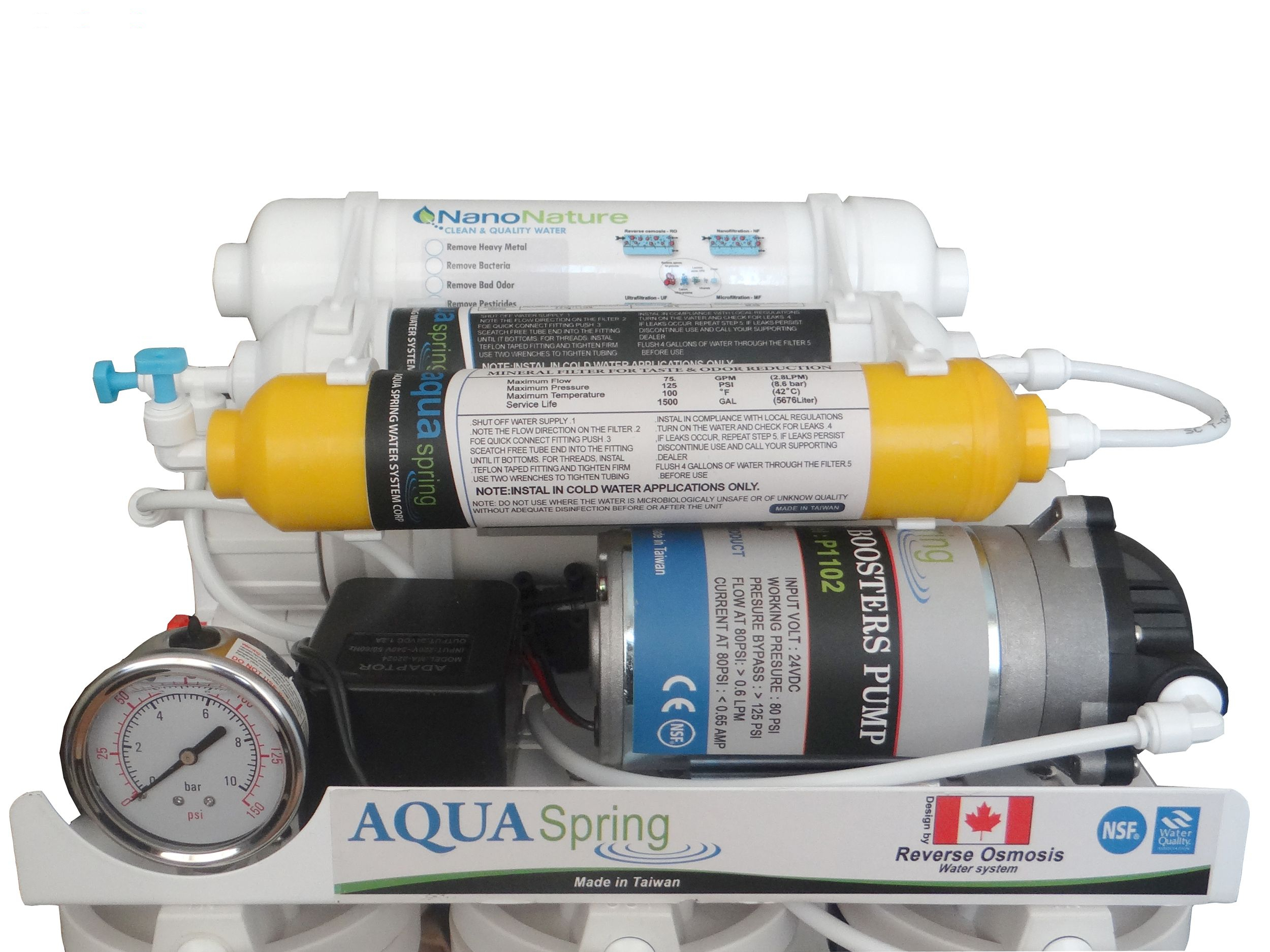 دستگاه تصفیه کننده آب خانگی آکوآ اسپرینگ مدل RO-S7-NATURE1200