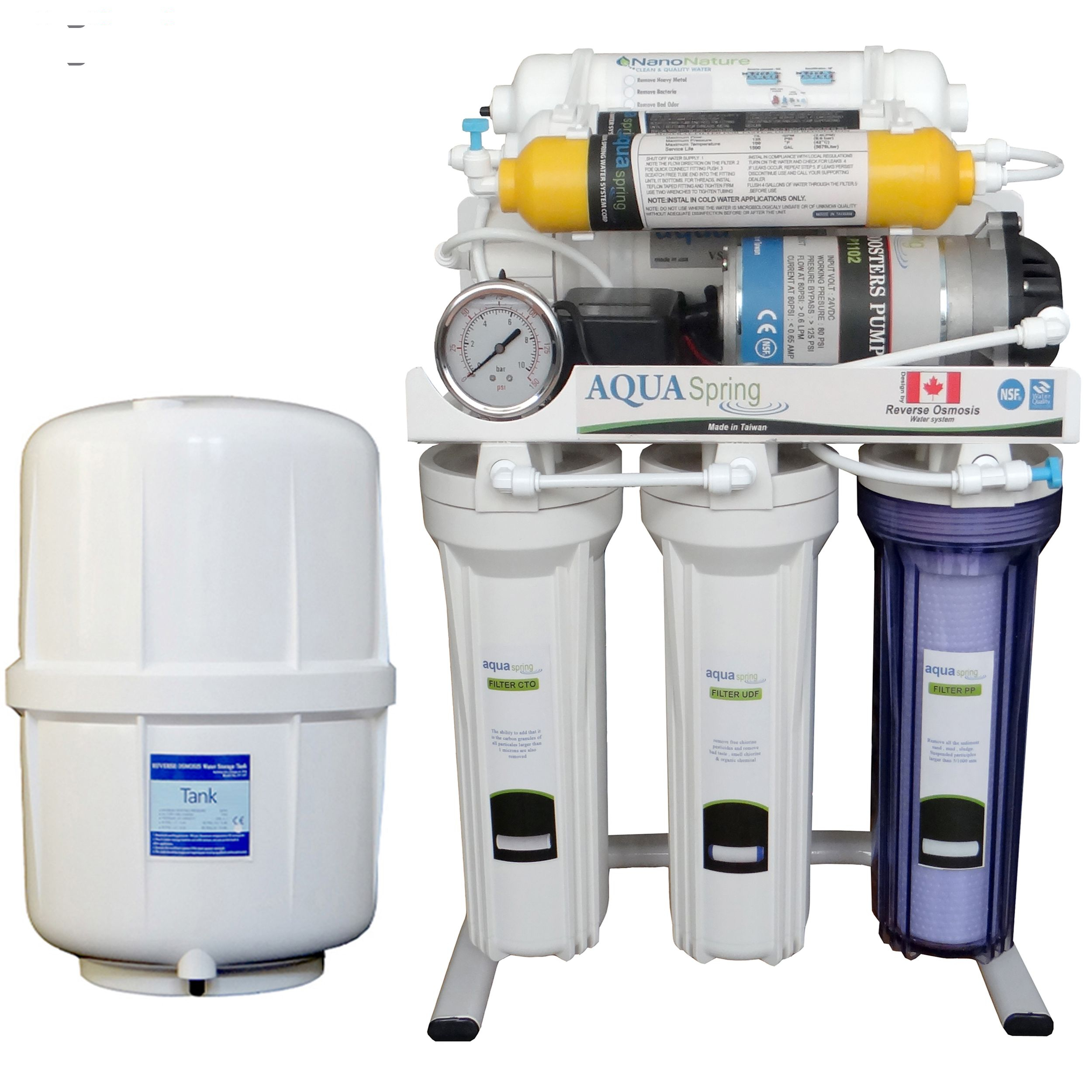 دستگاه تصفیه کننده آب خانگی آکوآ اسپرینگ مدل RO-S7-NATURE1200