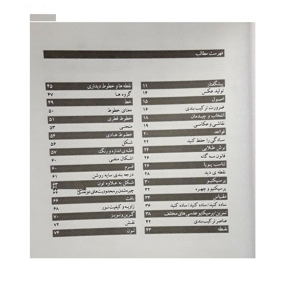 كتاب تركيب بندي در عكاسي اثر ديويد پركل انتشارات كتاب پرگار