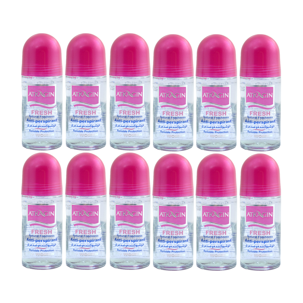 رول ضد تعریق زنانه عطرآگین مدل P3 حجم 50 میلی لیتر مجموعه 12 عددی