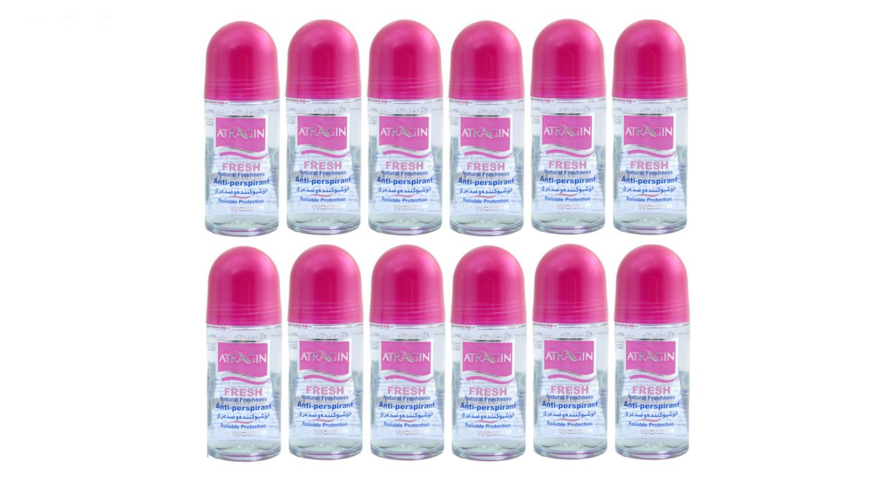 رول ضد تعریق زنانه عطرآگین مدل P3 حجم 50 میلی لیتر مجموعه 12 عددی