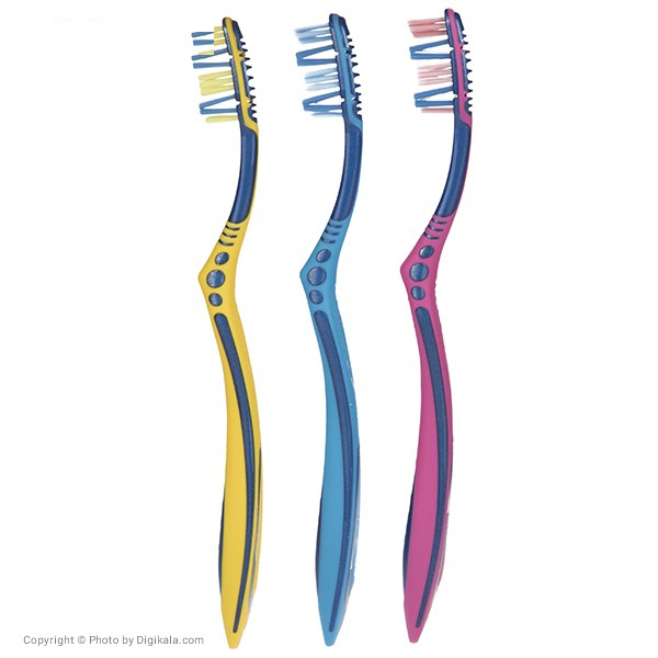 مسواک تریزا سری Super Promo مدل Flexible Head با برس متوسط بسته 3 عددی