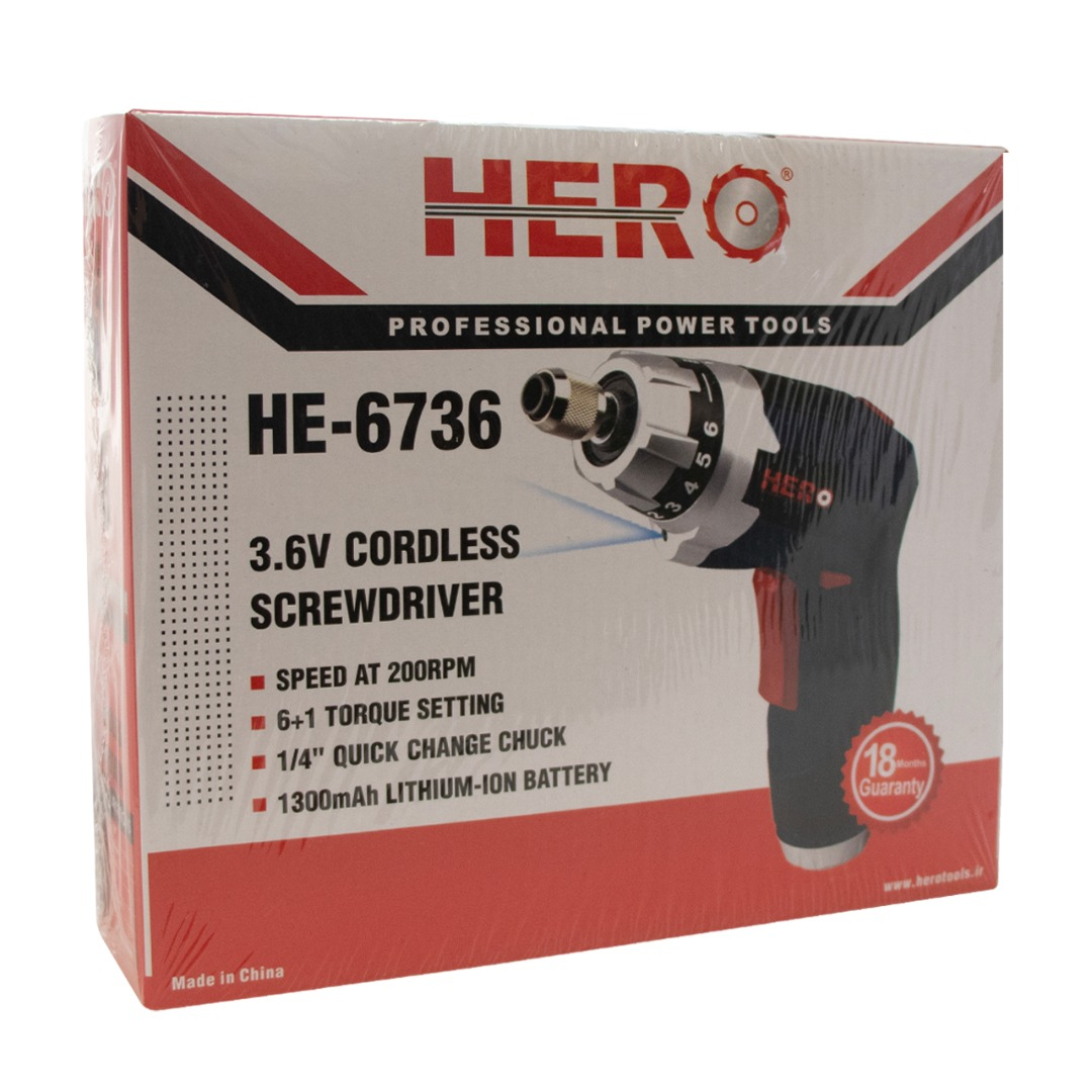 پیچ گوشتی شارژی هیرو مدل HE-6736