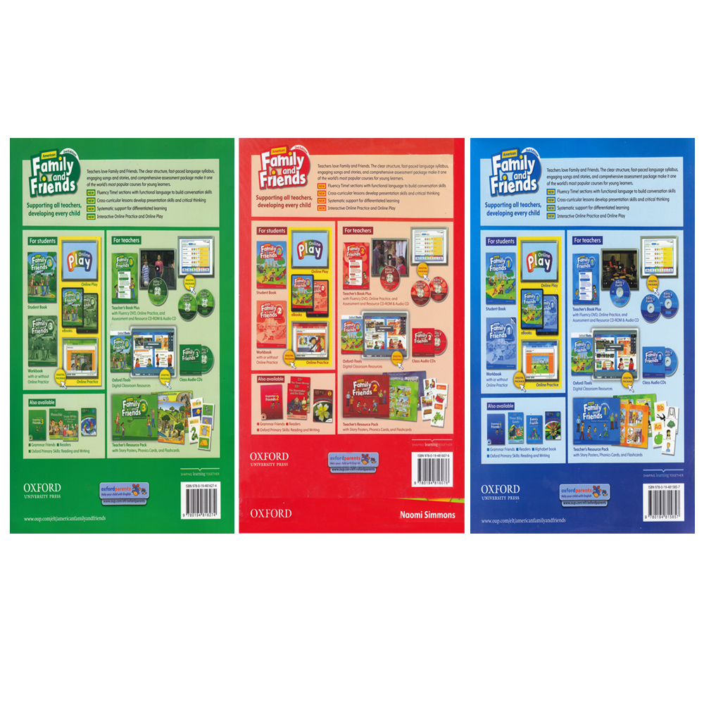 کتاب American Family And Friends اثر Tamzin Thompson and Naomi Simmons انتشارات Oxford سه جلدی