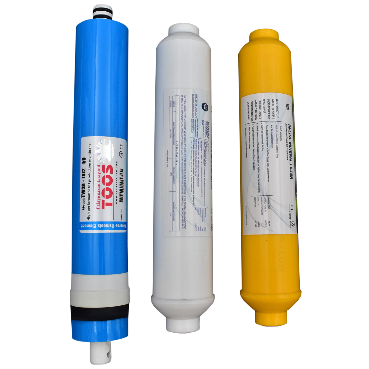 فیلتر دستگاه تصفیه کننده آب پالایه سازان فرآیند توس مدل RO-new مجموعه 6 عددی