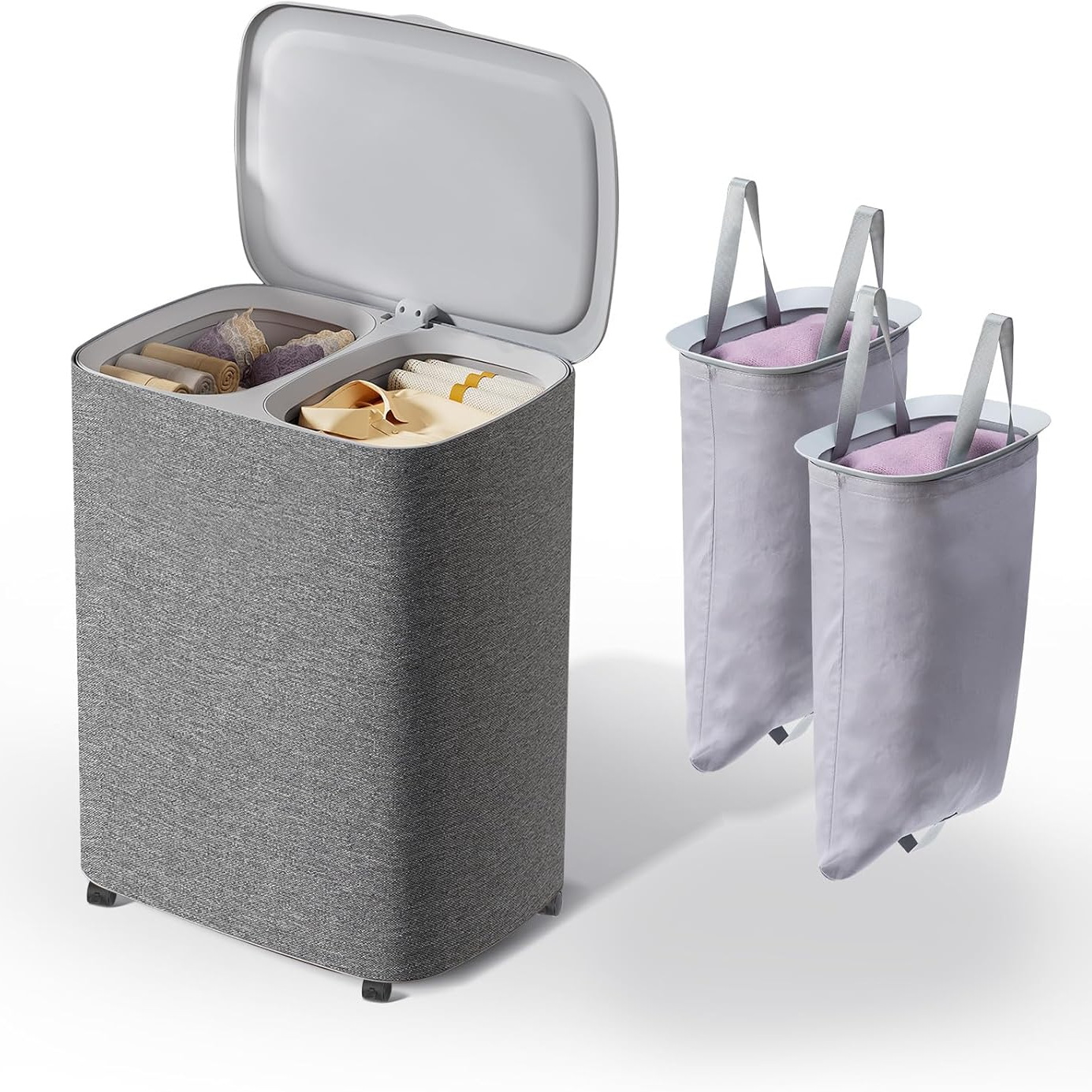 سبد رخت چرک مدل ترولی چرخ دار 50