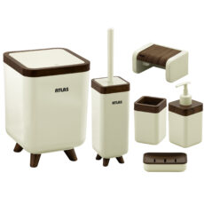 ست سرویس بهداشتی 6 تکه اطلس مدل چوب ژیوار