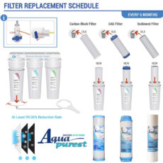 فیلتر دستگاه تصفیه کننده آب آکوا پیورست مدل AP- 06 مجموعه 6 عددی به همراه کپسول فاضلاب مدل FLOW 300