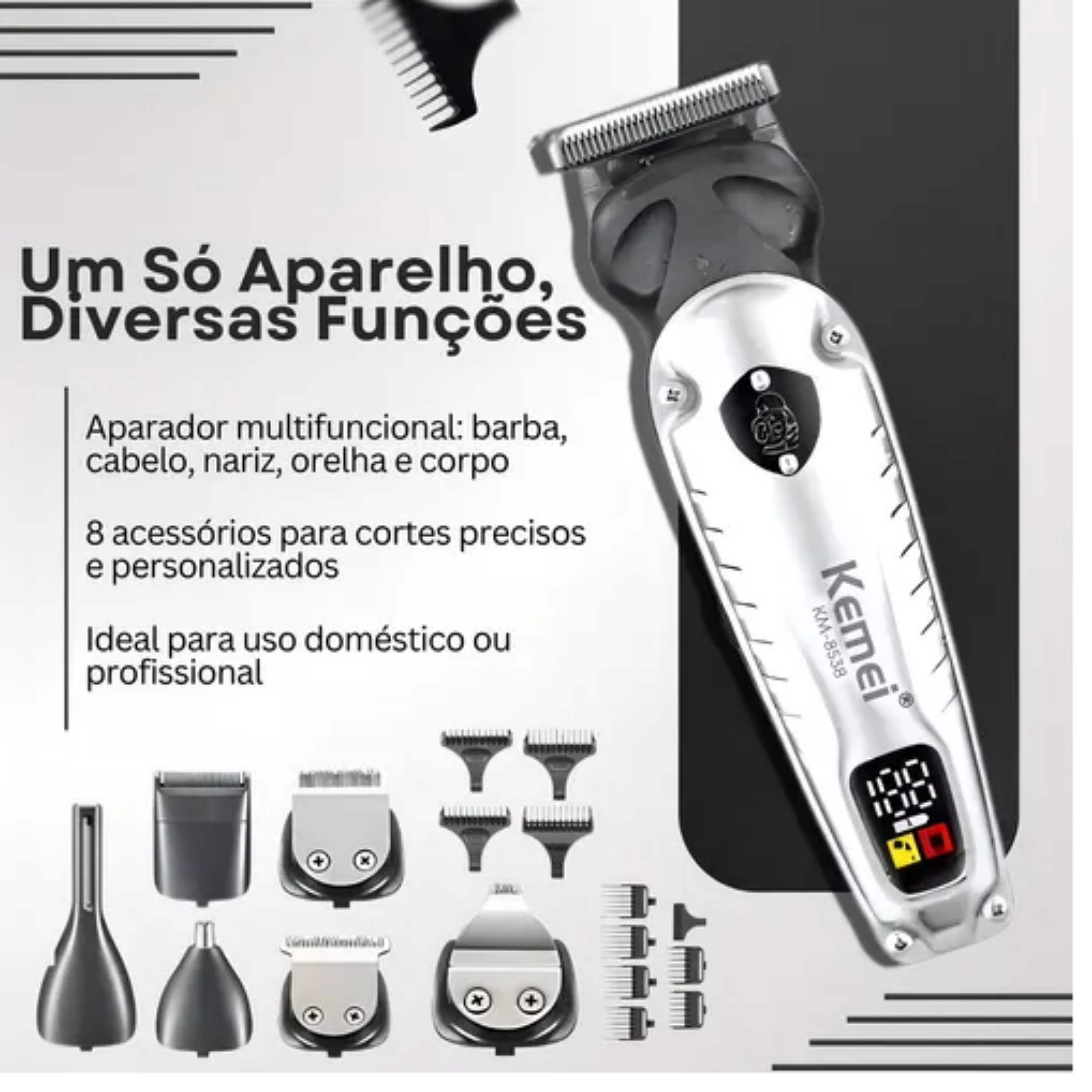 ماشین اصلاح موی سر و صورت شارژی کیمی مدل km-8538