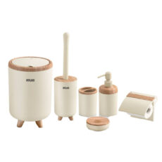 ست سرویس بهداشتی شش پارچه طرح چوب مدل الیت