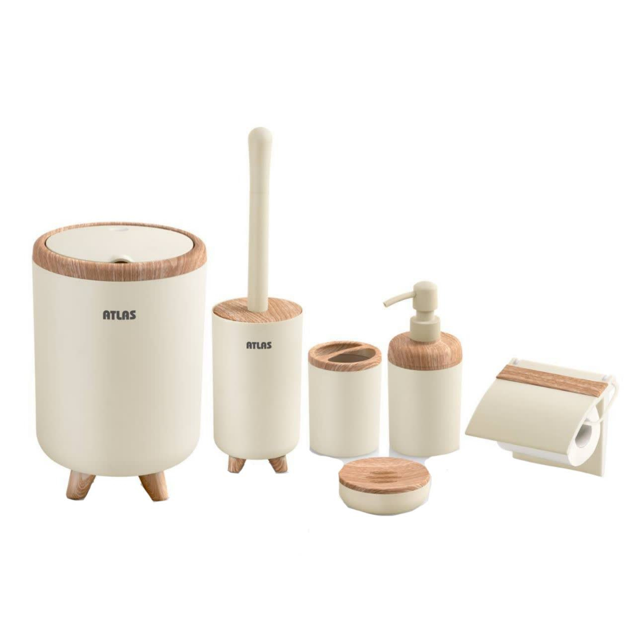 ست سرویس بهداشتی شش پارچه طرح چوب مدل الیت