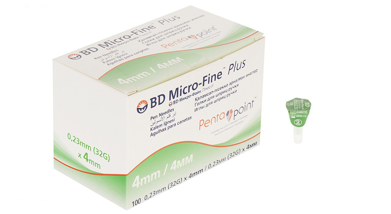 سوزن قلم انسولین بی دی مدل Micro-Fine سایز 4 میلیمتر 100 عددی