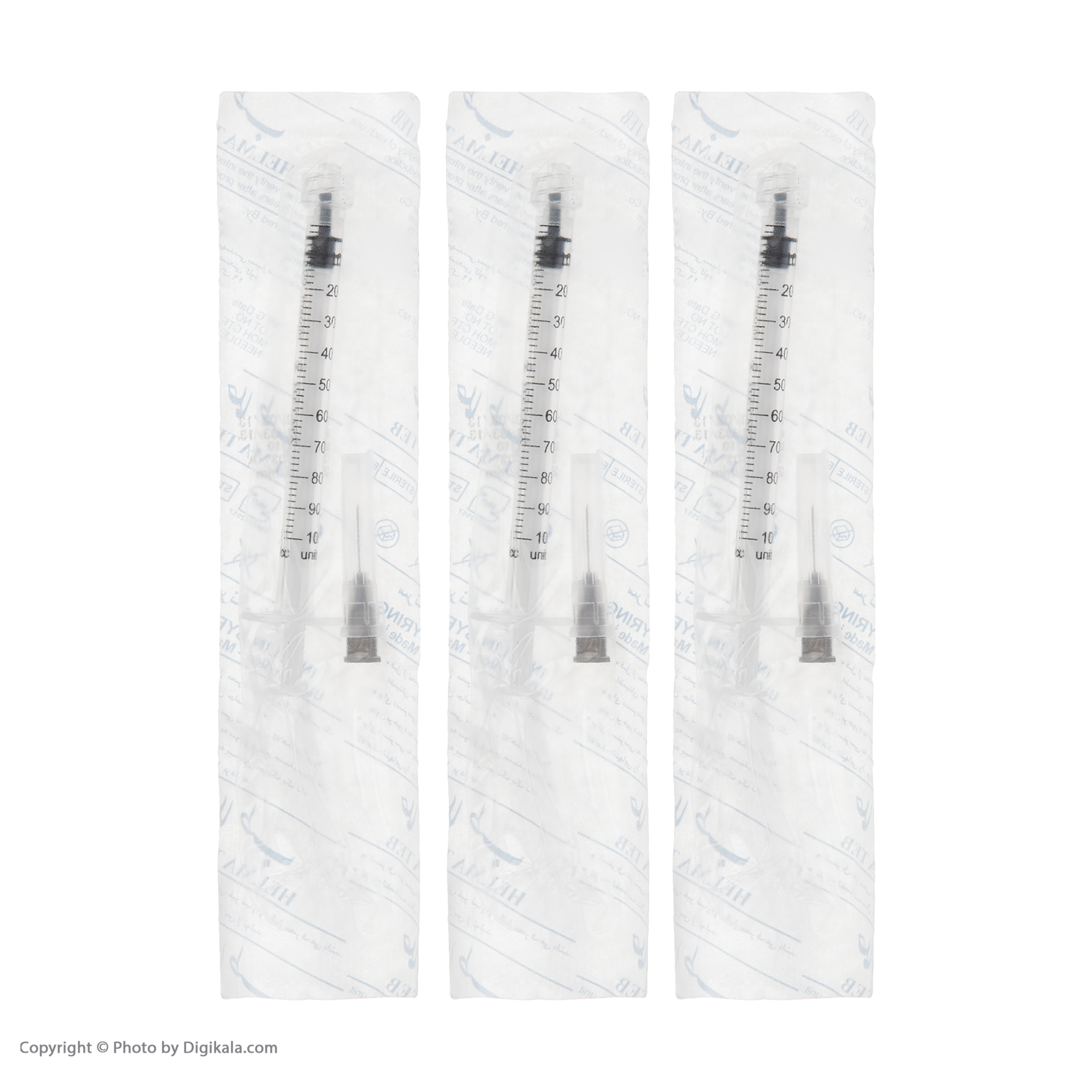 سرنگ 1 سی سی انسولین حلما طب مدل لوئر لاک 27G بسته 60 عددی