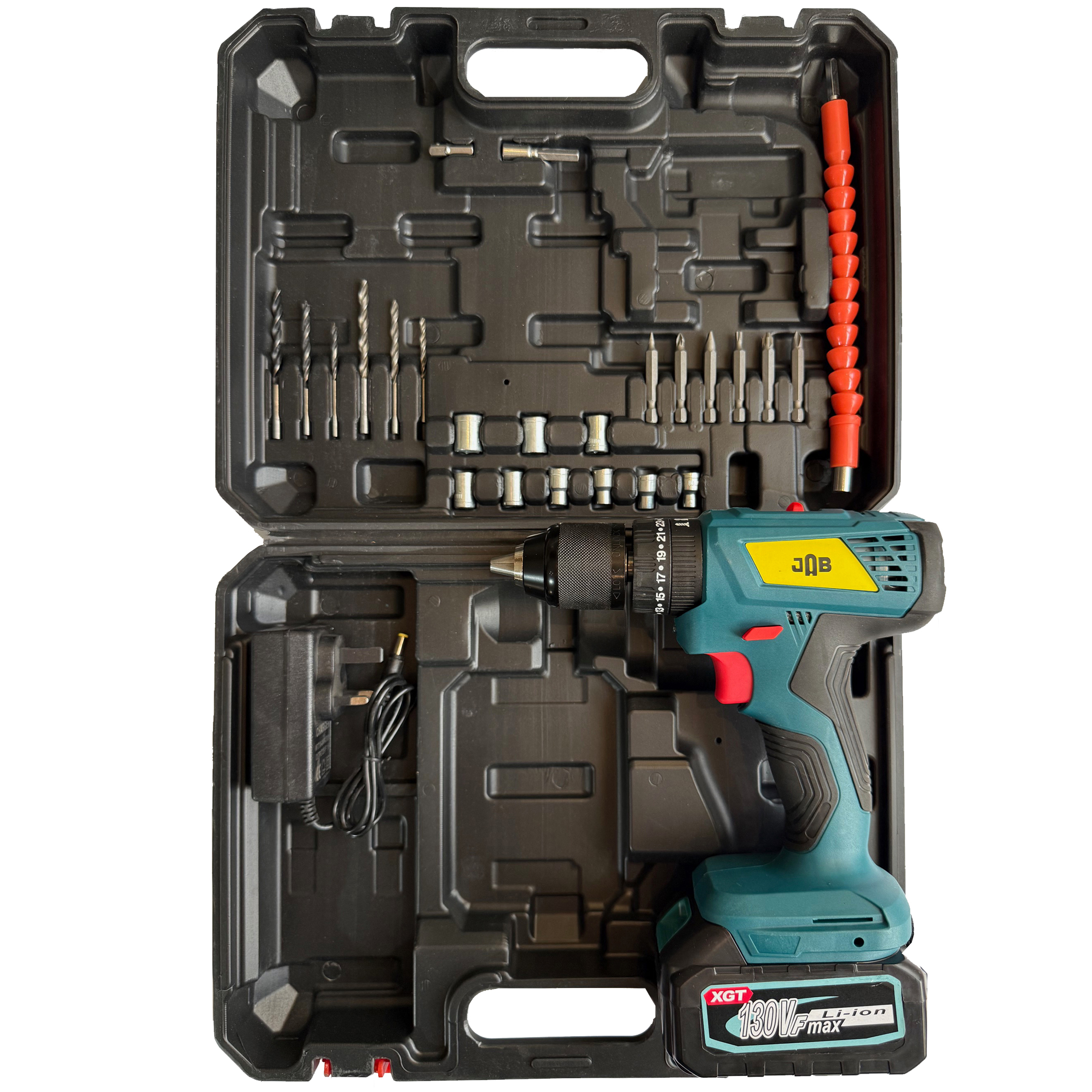 پیچ گوشتی شارژی براشلس ۱۳۰ ولت جاب مدل JB-130 POWER X مجموعه ۴۰عددی