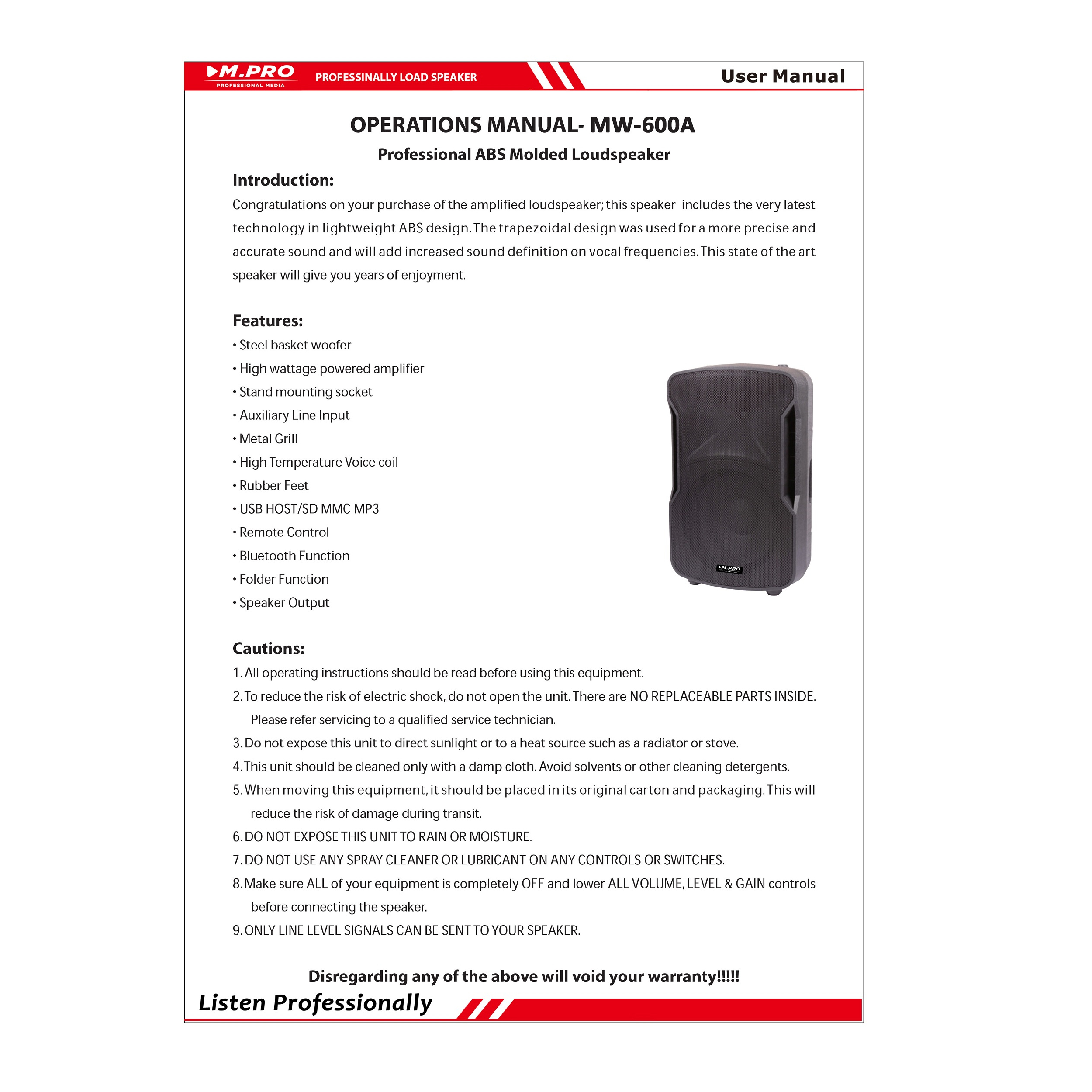 باند اکتیو ام پرو مدل MPRO MW-600A