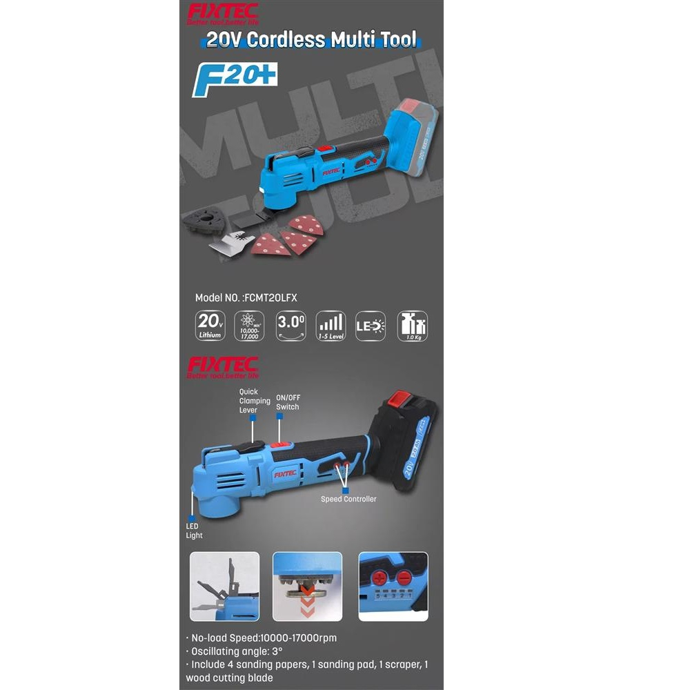 ابزار همه کاره فیکس تک مدل FCMT20LFX مجموعه 9 عددی