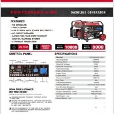 موتور برق بنزینی 17 اسب بخار  فیروکسی مدل FSG12000E2-V-RC