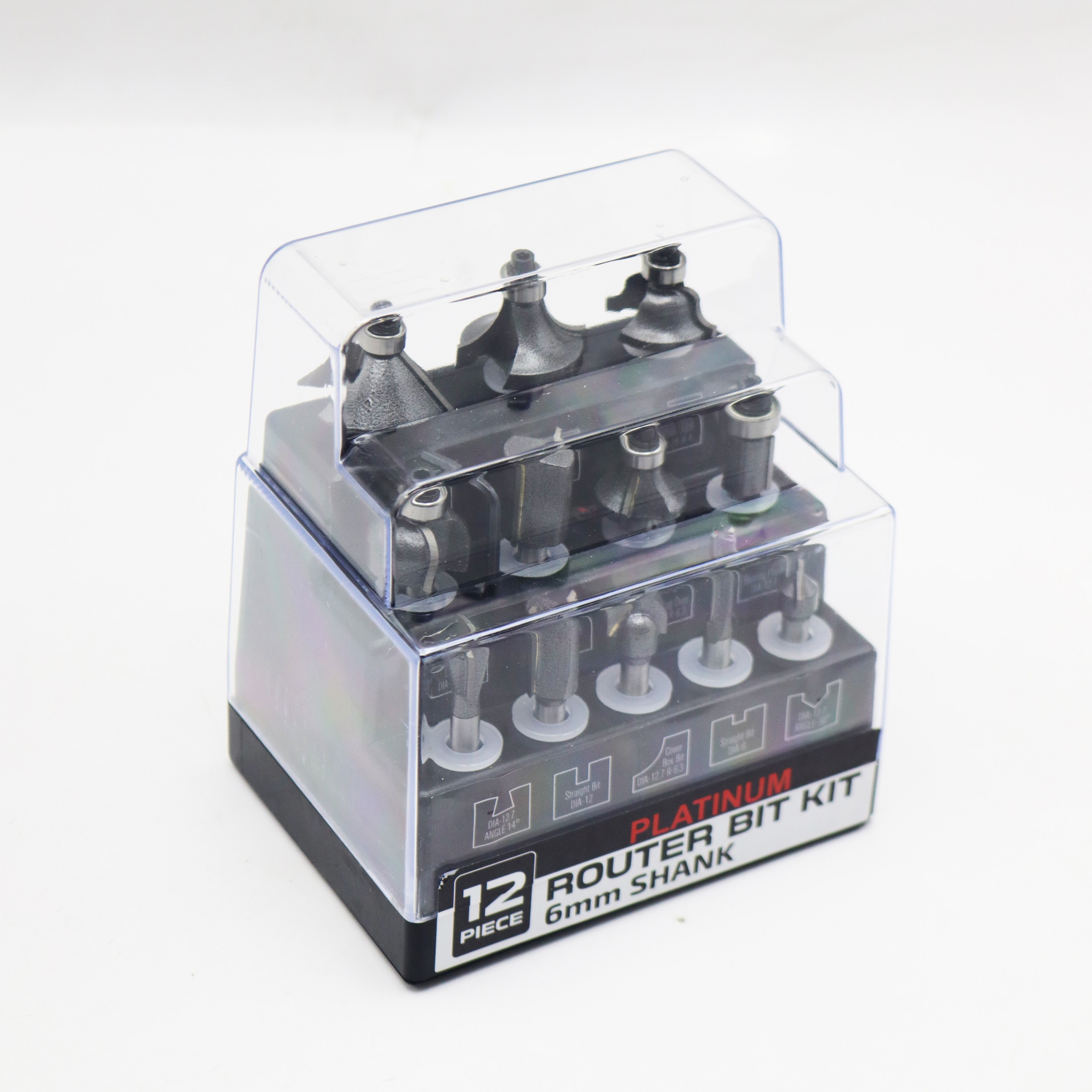 تیغ اوور فرز پلاتینیوم مدل YP-SHEFT6MM مجموعه 12 عددی