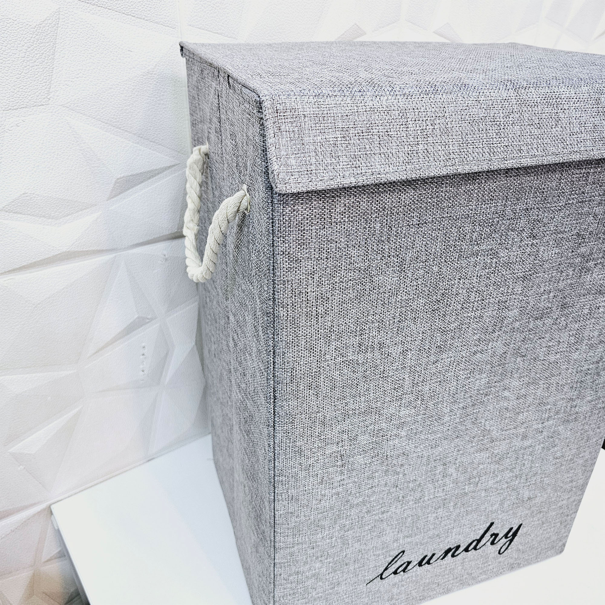 سبد لباس چرک مدل دسته کنفی درب دار