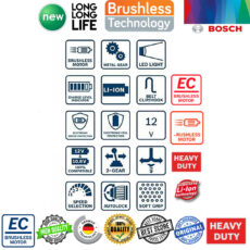 دریل شارژی چکشی بوش مدل GSB 12V-30 Brushless + Extra