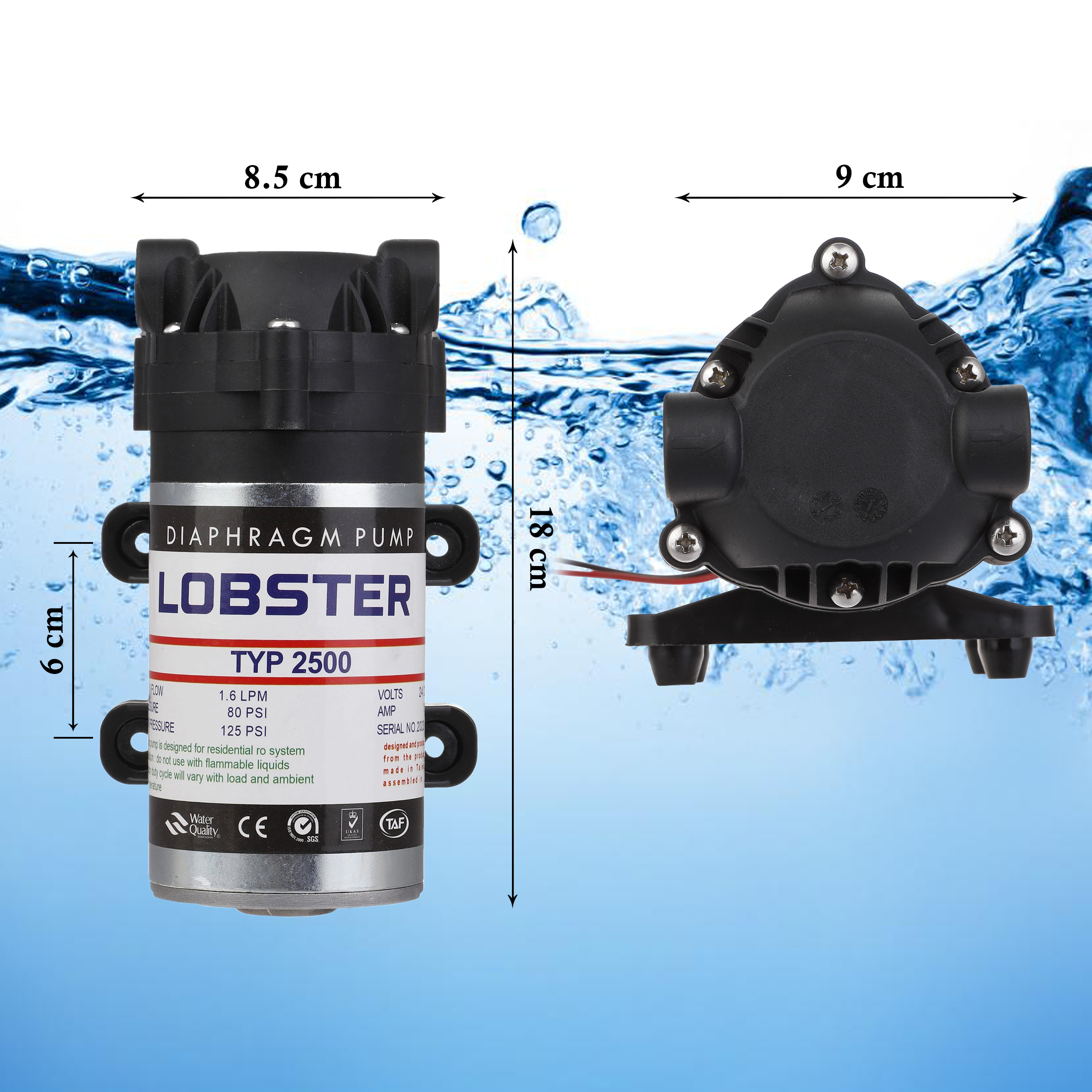 پمپ دستگاه تصفیه آب لابستر مدل PSI-125 به همراه ترانس