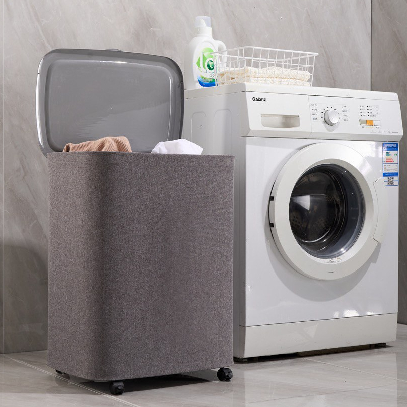 سبد رخت چرک مدل ترولی چرخ دار 50