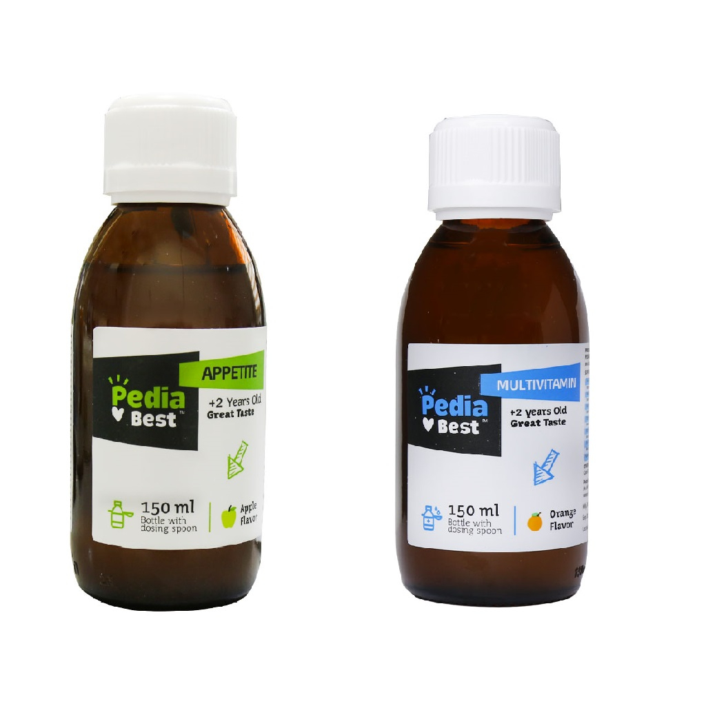 شربت مولتی ویتامین پدیابست - 150 میلی لیتر به همراه شربت اشتها آور اپتایت پدیابست - 150 میلی لیتر