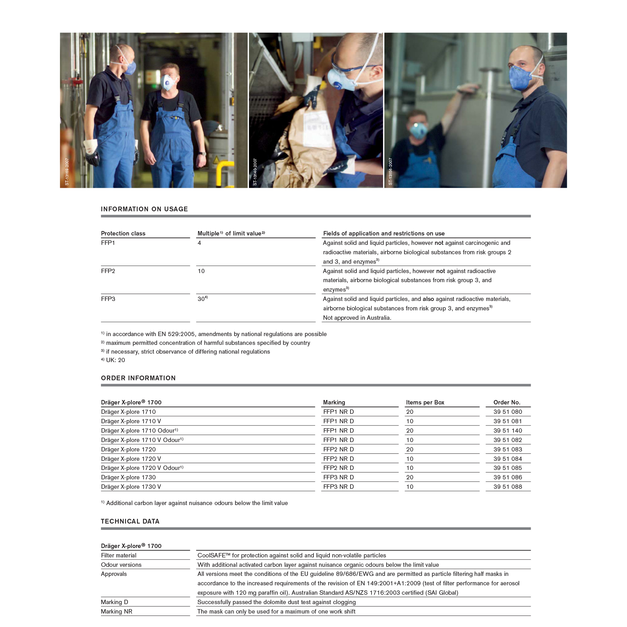 ماسک تنفسی دراگر مدل Odour FFP2 بسته 10عددی