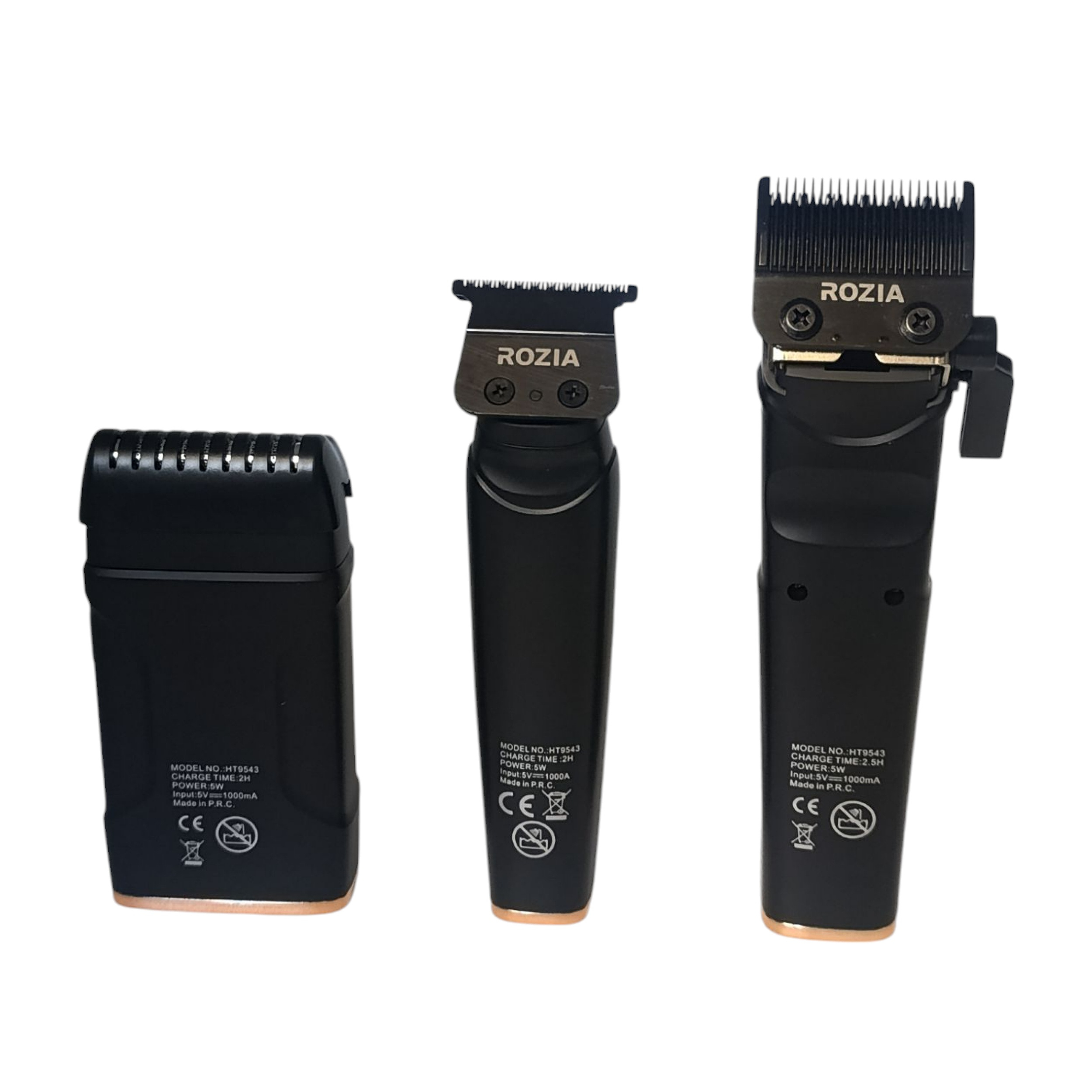 ماشین اصلاح موی سر و صورت شارژی روزیا پرو مدل HT9543 مجموعه 3 عددی
