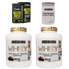 پروتئین وی فارماتک – 1818 گرم بسته 2 عددی به همراه کراتین مونوهیدرات فارماتک – 300 گرم به همراه مولتی ویتامین فارماتک- بسته 60 عددی