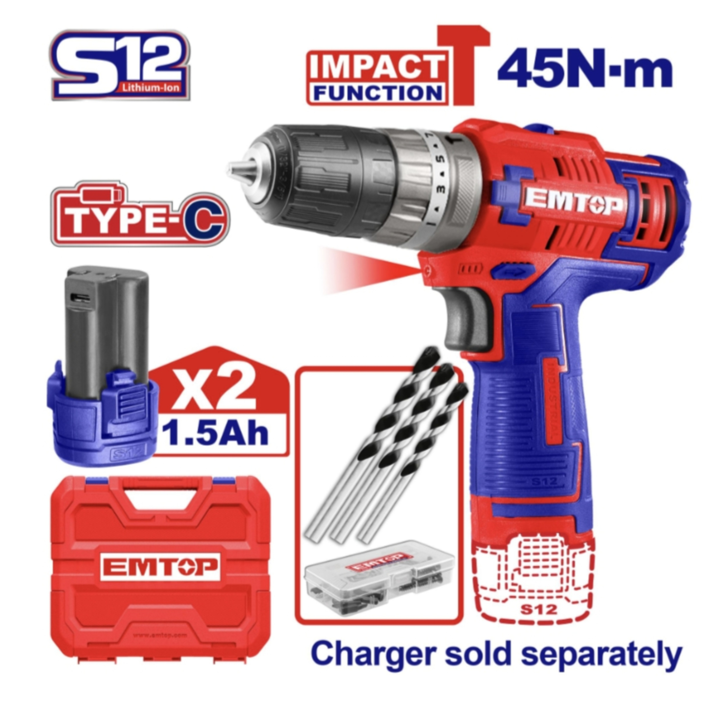 پیچ گوشتی شارژی چکشی ایمتاپ مدل ECIDL12620