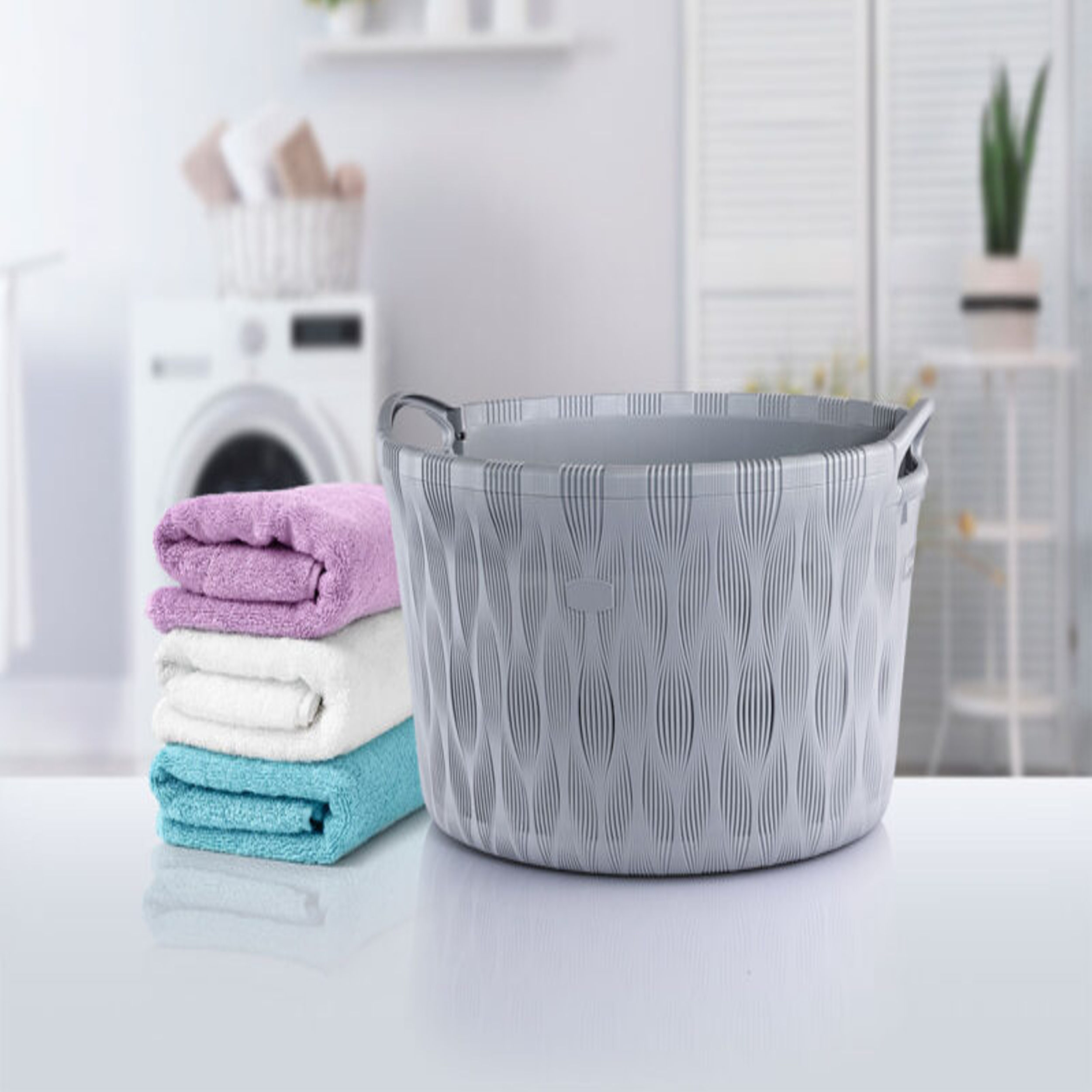 سبد رخت چرک هوم کت مدل فلورا بیضی