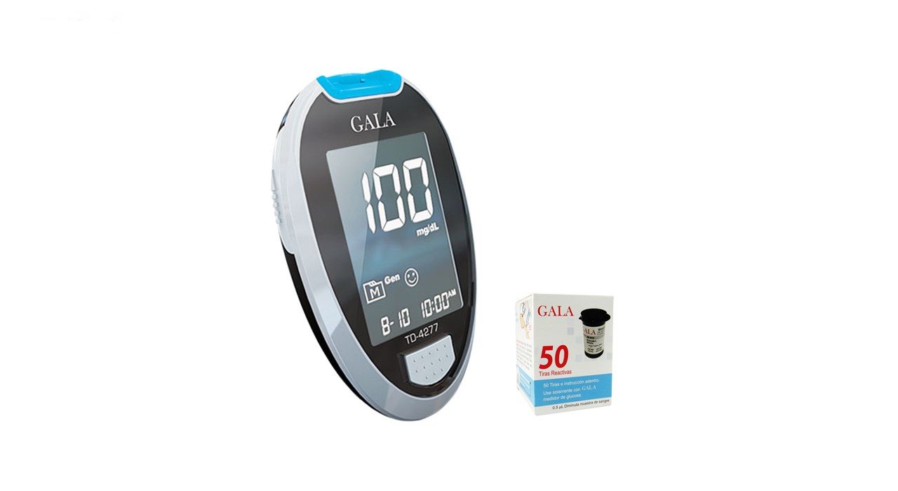 دستگاه تست قند خون گالا مدل TD4277 به همراه یک بسته نوار 50 عددی