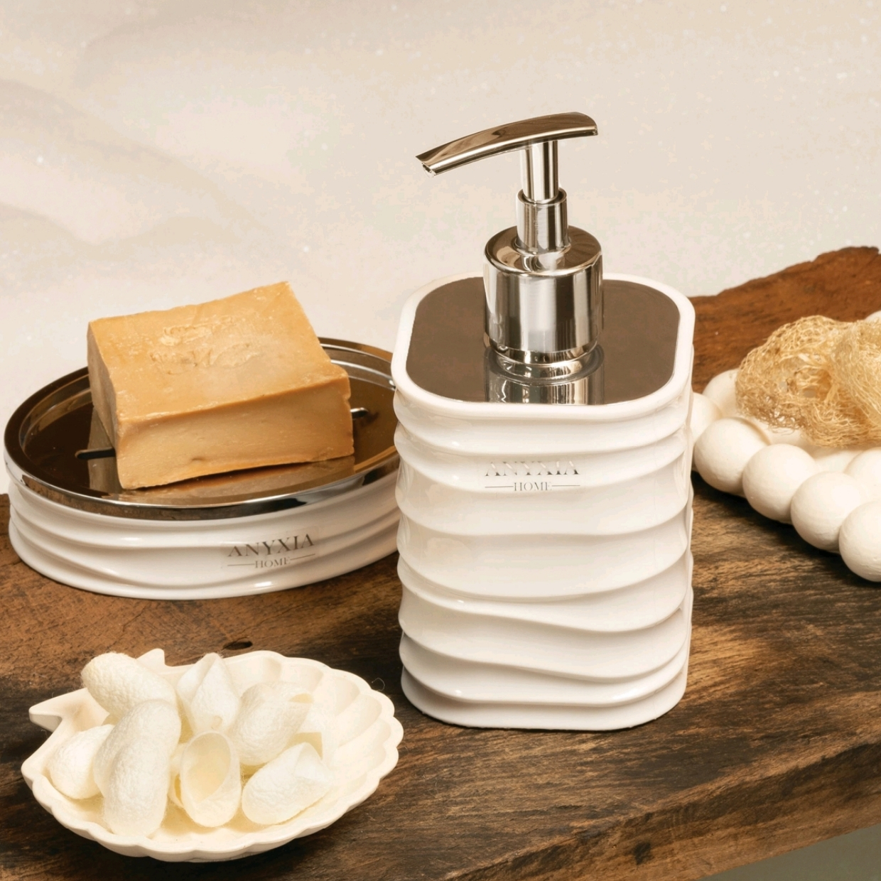 ست سرویس بهداشتی 6 پارچه آنکسیا مدل کرلی کد 111